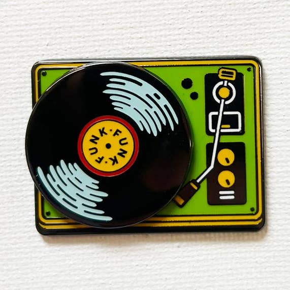 Strike Gently - Wholesale Lapel Pin/Button - Record Player Deluxe Pin0