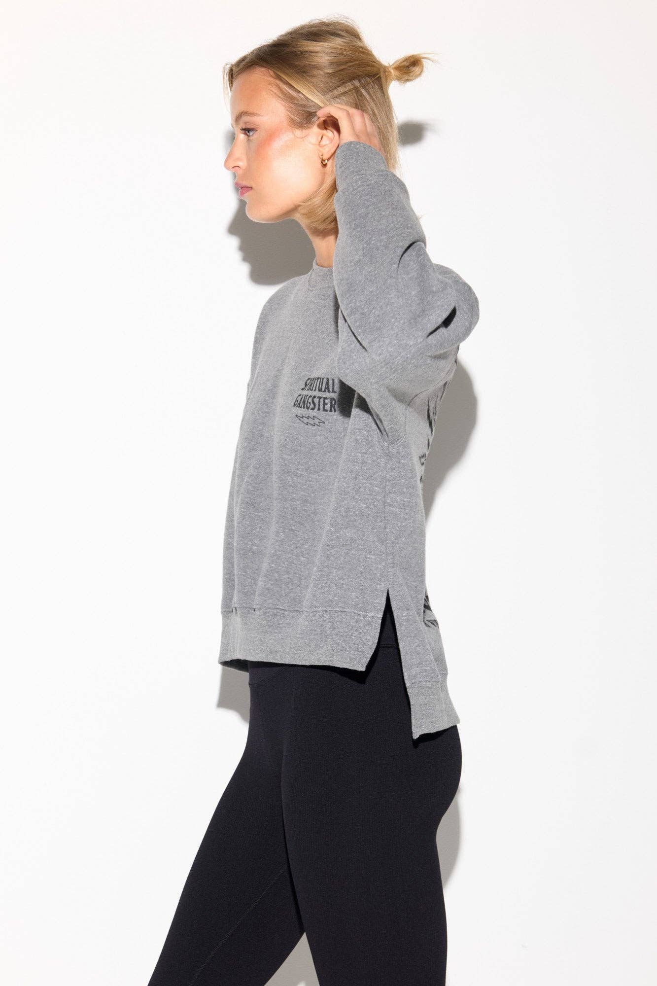 HEATHER GREY El Tigre Bex High-Low Crew for wholesale on Faire2