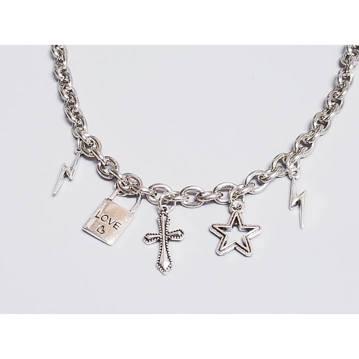 Lock Cross Star Necklace for wholesale by Shrake Culture