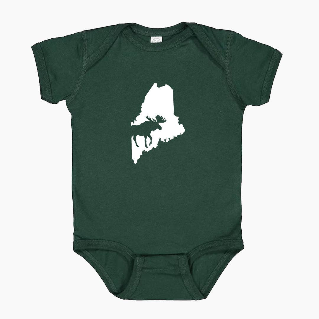 Reclaimed Maine Co. - Wholesale Bodysuit (Non-Footed) - Baby - Maine Moose Onesie | Maine Woodland Baby Apparel0