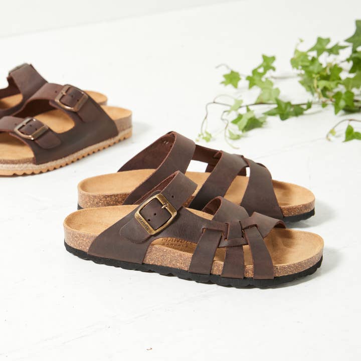 Sandalo ALVARO in pelle marrone - Art.MD4416 per la vendita all'ingrosso da parte di Mandél