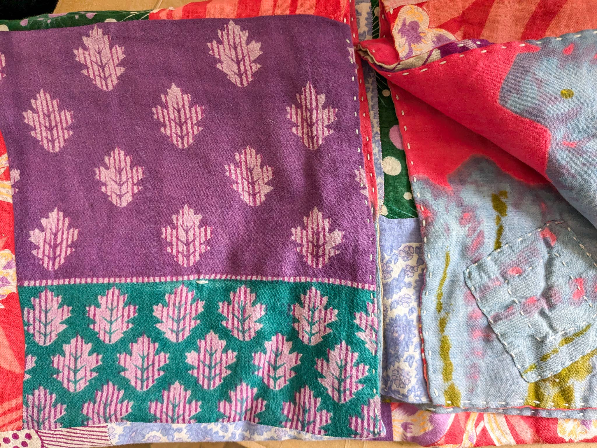 Shakti.ism - Wholesale Quilt - Reversible sari patchwork throw quilt, picnic blanket7