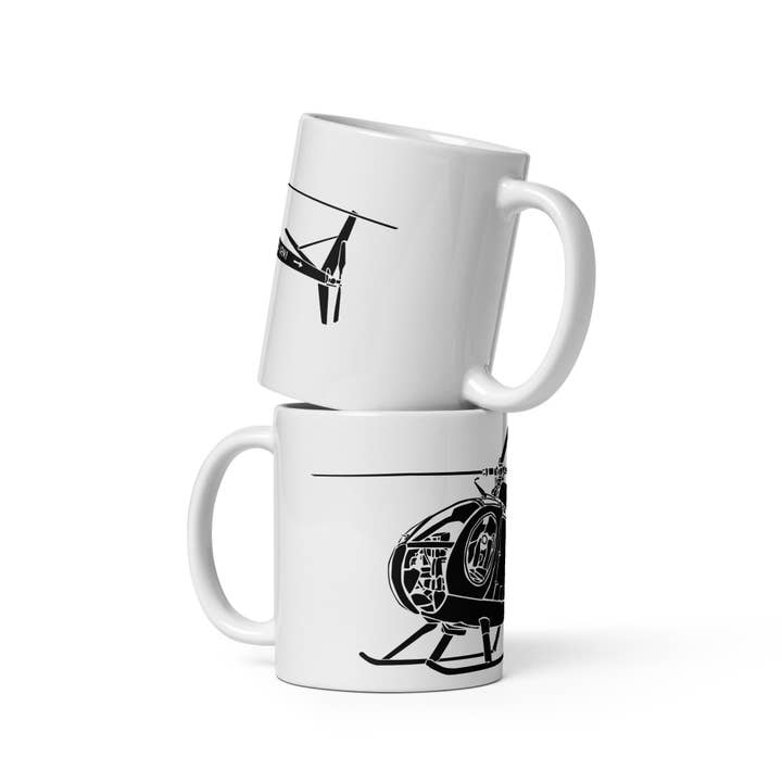 Koffiemok van een OH Cayuse-helikopter „Little Bird” voor wholesale door Bellavance Ink