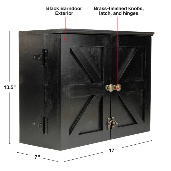Black Barndoor Bar Cabinet with 10 Piece Bar Set for wholesale on Faire3