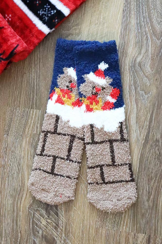 Hana - Wholesale Socks - Women's - Christmas Holiday Fuzzy Socks Set1