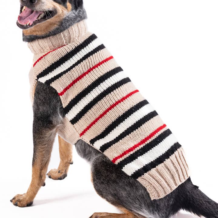 Alpaca Bentley Stripe Knit Dog Sweater for wholesale by CHILLY DOG LLC