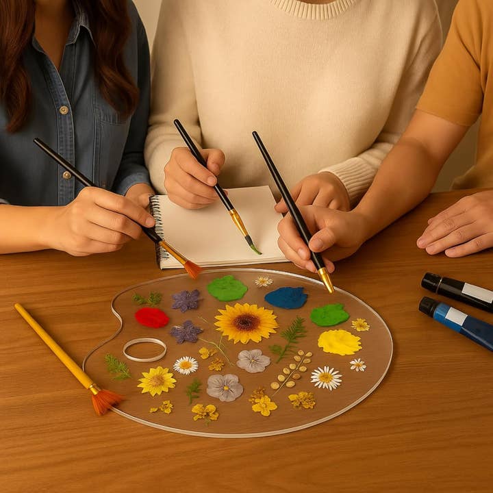 The Wine Savant / Khen Glassware - Wholesale Palette/mixing tray - Botanical Paint Mixing Palette, Colorful Tray3