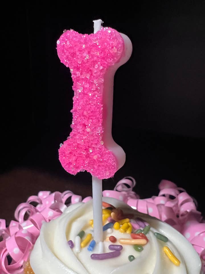 Dog Birthday Party Candle | Dog Birthday Cake Candle for wholesale by Riley Roo Candles