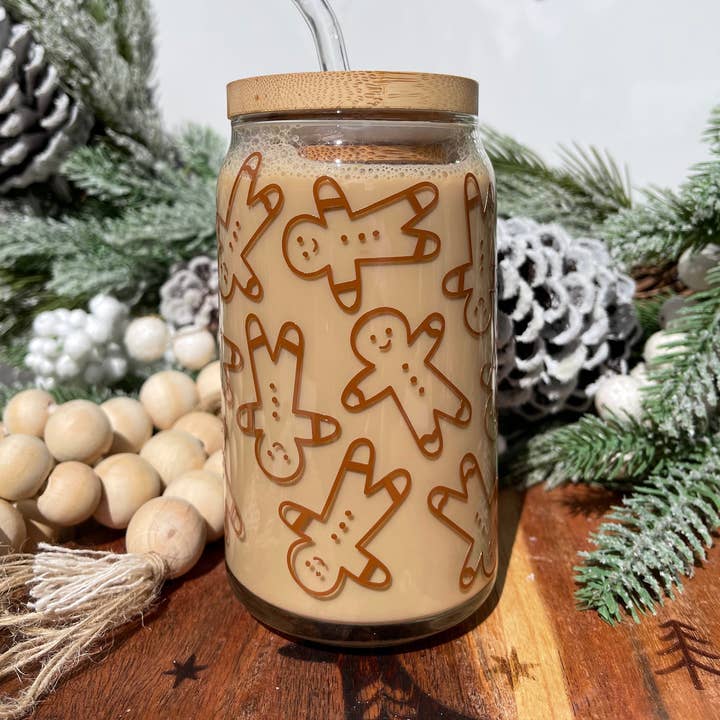 Little Design Collective - Wholesale Drinking glass/cup - Mini Gingerbread Man Can Glass0