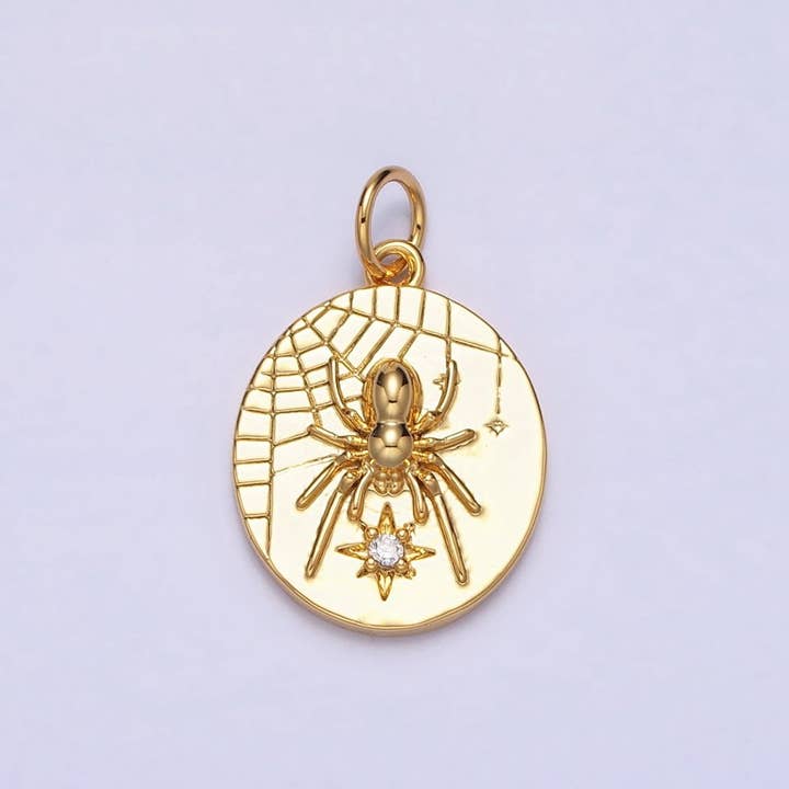 Aim Eternal - Wholesale Individual Charm/Pendant - Small Spider Charm Insect Gold, Silver Halloween Gothic Charm AC-567 AC-568