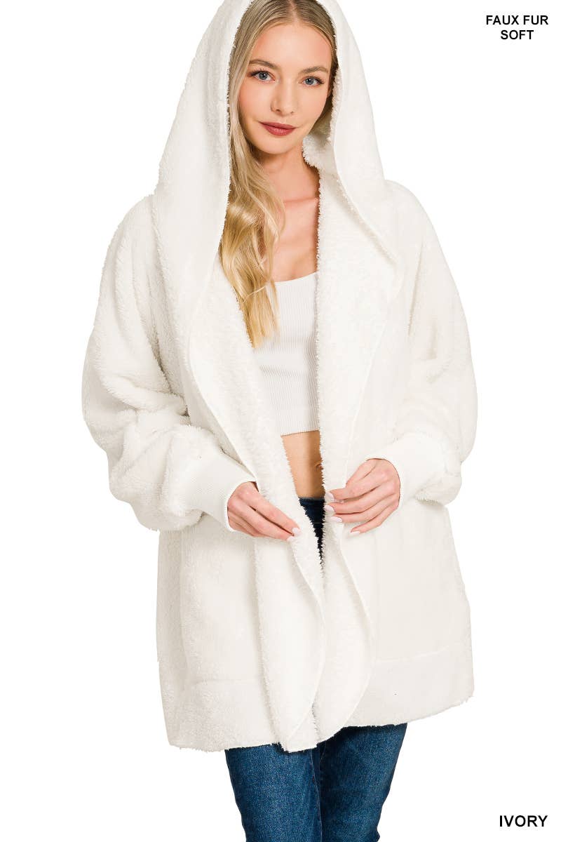 42POPS - Wholesale Jacket - Women's - ",,...Hooded Faux Fur Jacket With Pockets4