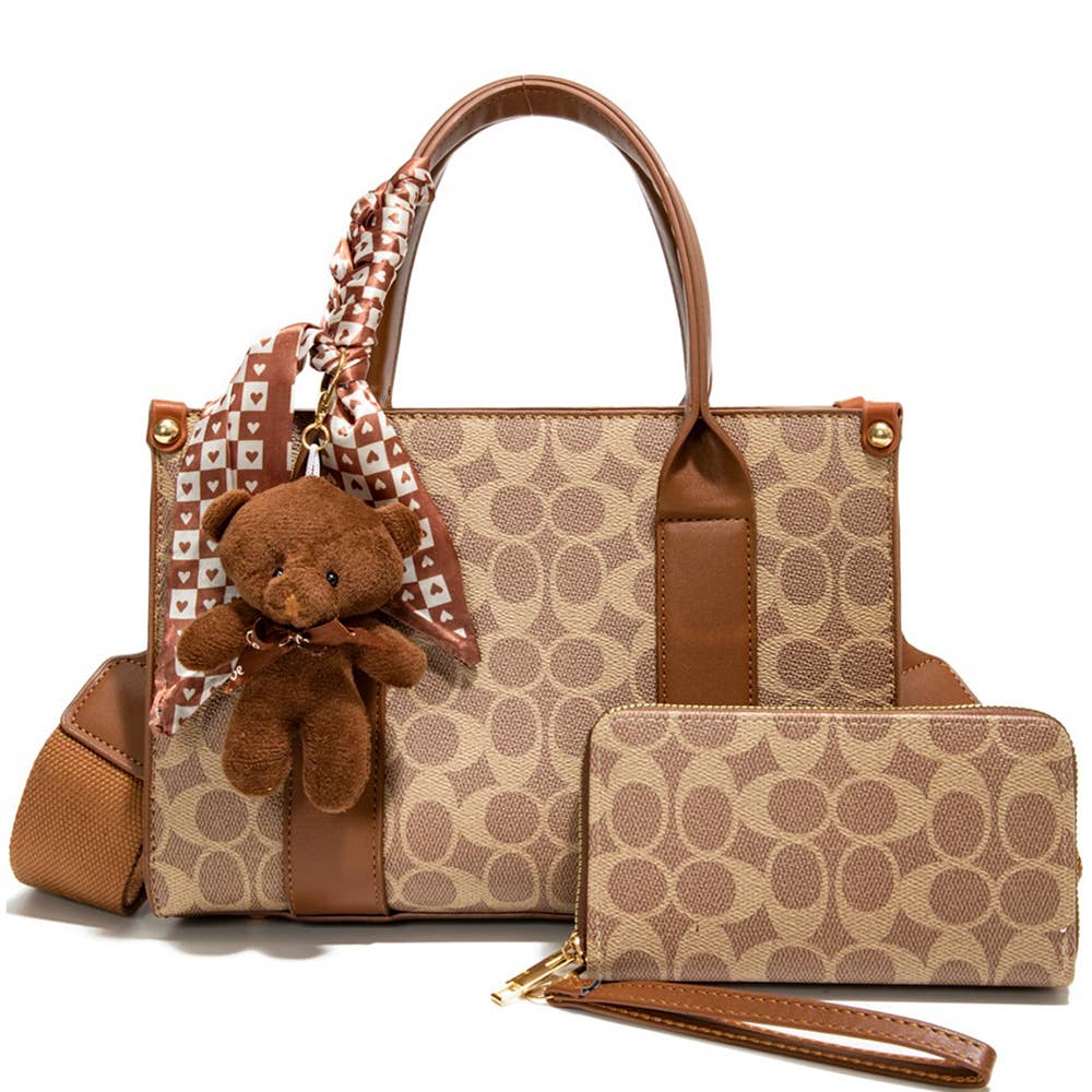 JOIA ACCESSORIES – wholesale Tote bag – Women's – 2IN1 OVAL PRINT SATCHEL W WALLET, CC 25525 T23