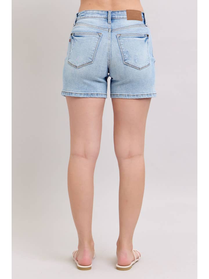 Watermelon Apparel - Wholesale Shorts - Women's - Judy Blue Mid Rise Vintage Wash Dad Shorts