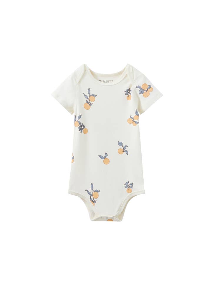 Norsu Organic - Wholesale Bodysuit (Non-Footed) - Baby - Baby Organic Short-Sleeve Onesie-Clementine