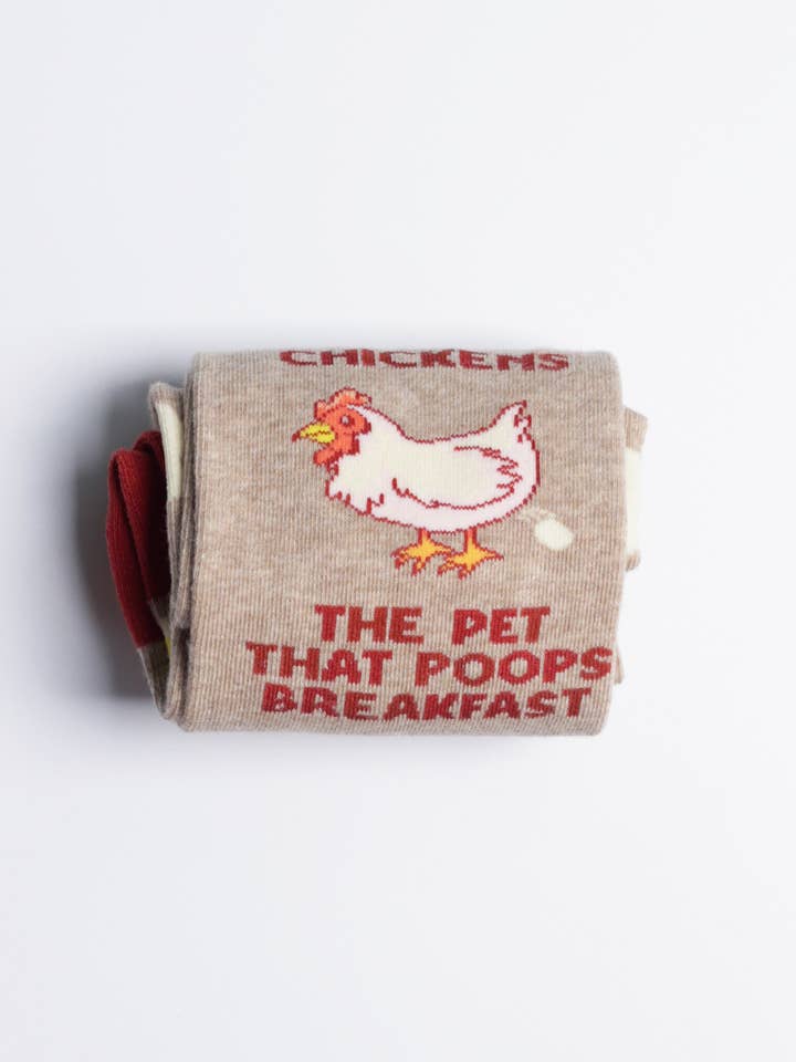 Just Fun Socks - Wholesale Socks - Women's - Women's Chickens The Pet That Poops Breakfast Crew Socks4