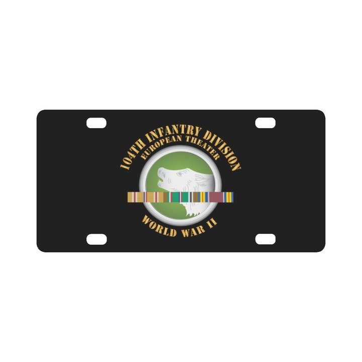 104th Infantry Division - Europe - Ribbons Centered - w PAC WWII X 300 Classic License Plate for wholesale by MIP