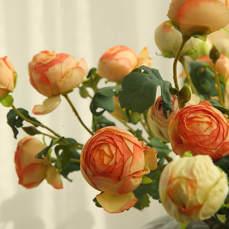 ACNITE(We cover U.S. import duties) – wholesale Artificial flowers – Artificial rose flowers,3 heads,dried looking,faux flowers6