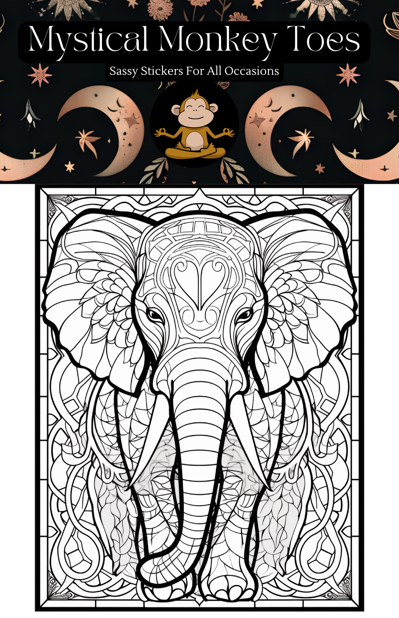 Mystical Monkey Toes - Vendita all'ingrosso Libro da colorare e attività - Adulti - Bellissimi fogli da colorare con animali con pastelli impilabili1