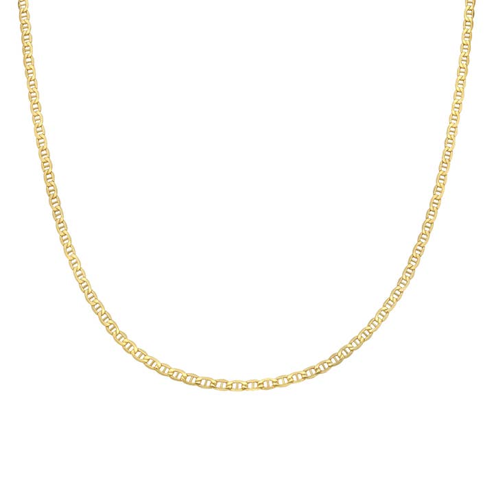 14K Flat Mariner Link Chain Necklace for wholesale by Pori Jewelry