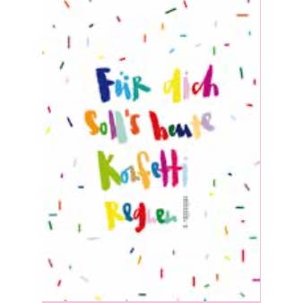 Greeting card "Confetti Rain" for wholesale by Bazaar Noir UG