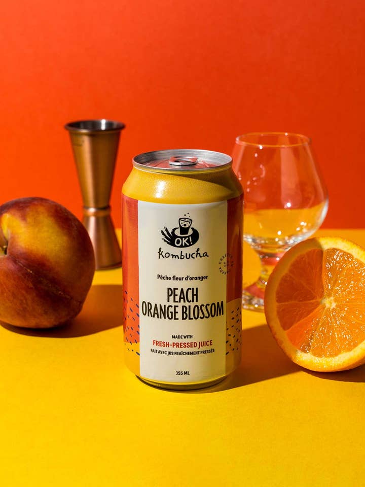 Pfirsich-Orangenblüten-Kombucha für den Großhandel von Ok Drinks Co