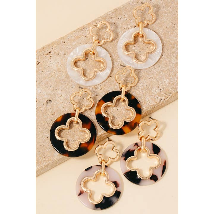 Anarchy Street – Engroshandel Hængeøreringe og creoløreringe – Acetatskive Double Clover Dingle Øreringe1