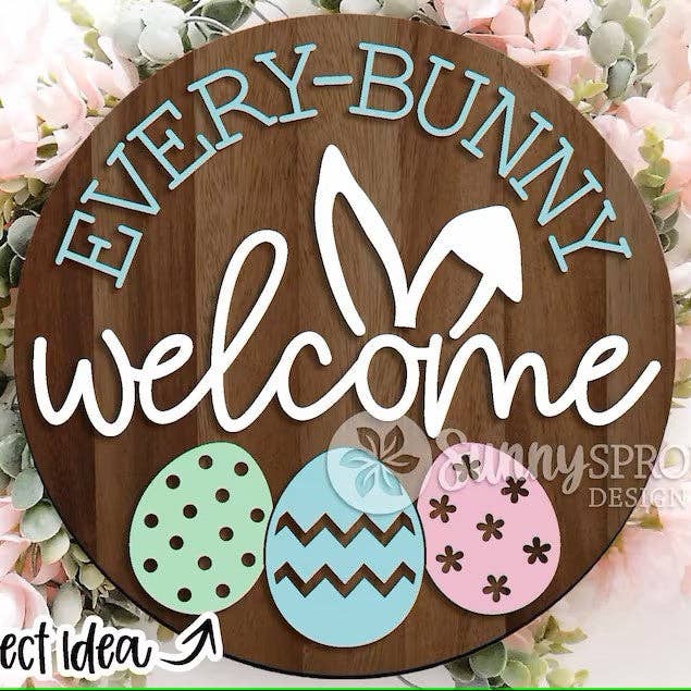 Pâques - Bienvenue à Tous les Lapins Pâques DIY Décoration de Porte | Bois pour la vente par Kate's Blanks