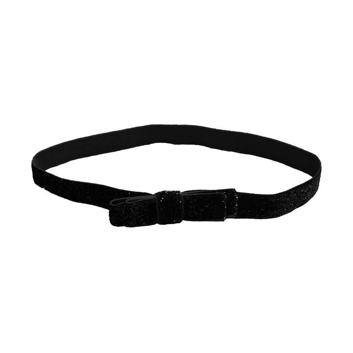 Bandeau Mia - Bandeau pailleté - Noir avec nœud pour la vente par Mia