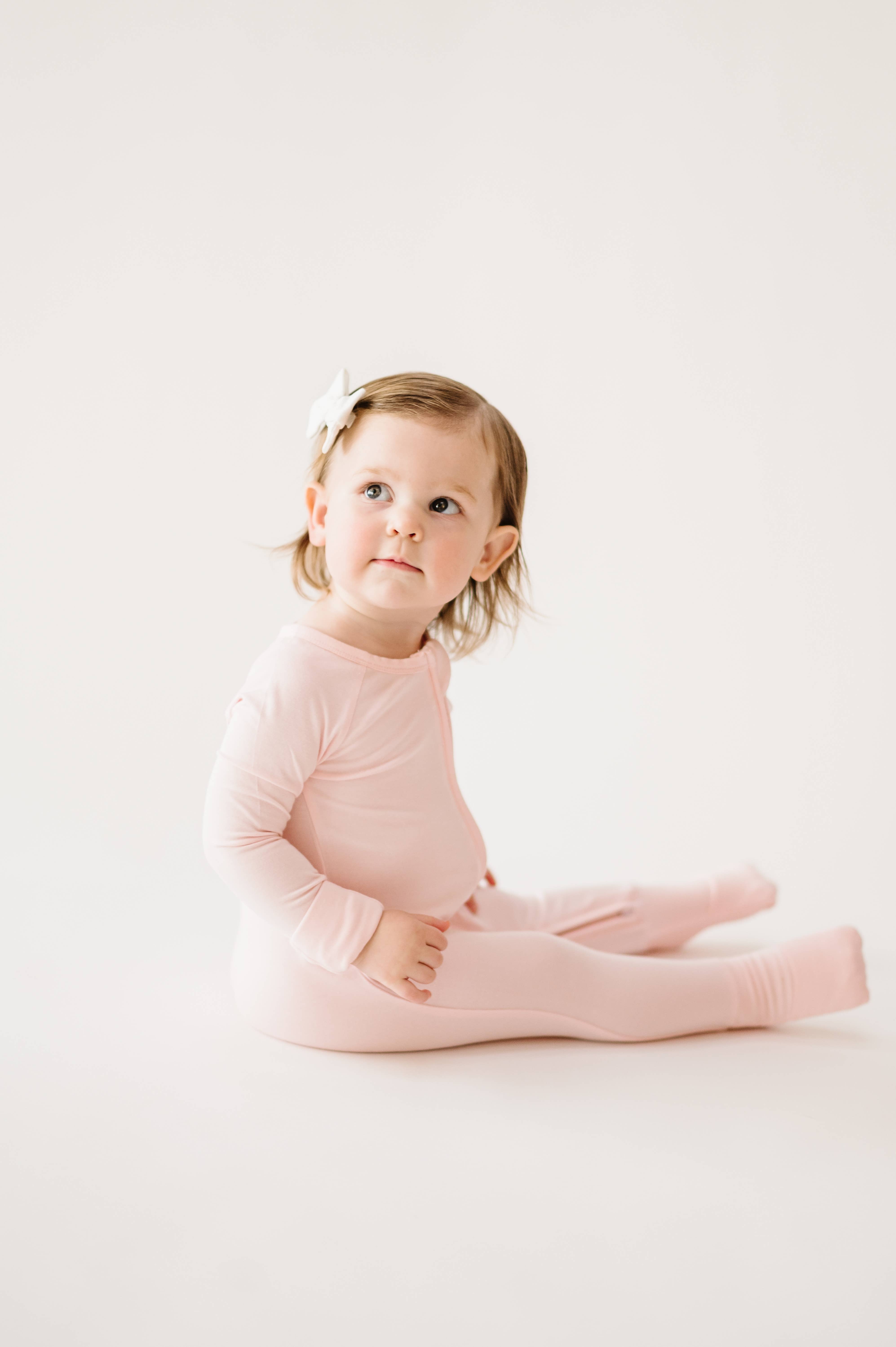 Dreamy Skies Baby - Wholesale Jumpsuit - Baby - Bamboo Convertible Romper in Pink Sand2