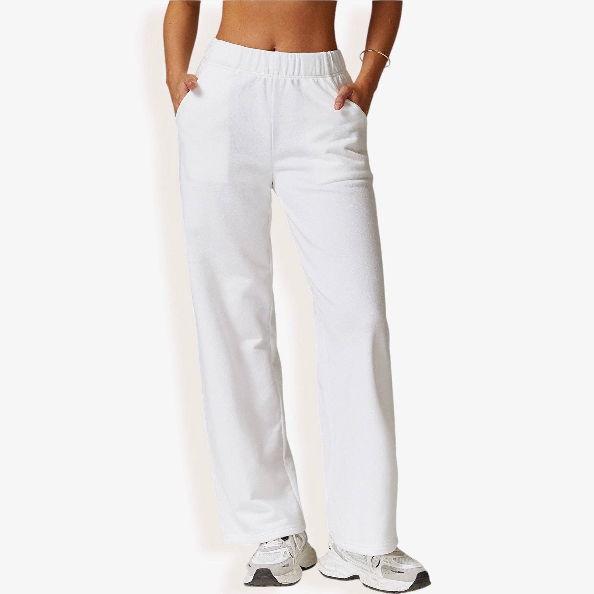 Active by Anna-Kaci – wholesale Lounge Sweatpants/jogging bottoms – Women's – Elastic Waist Wide Leg Sweatpants with Pockets for Lounge23