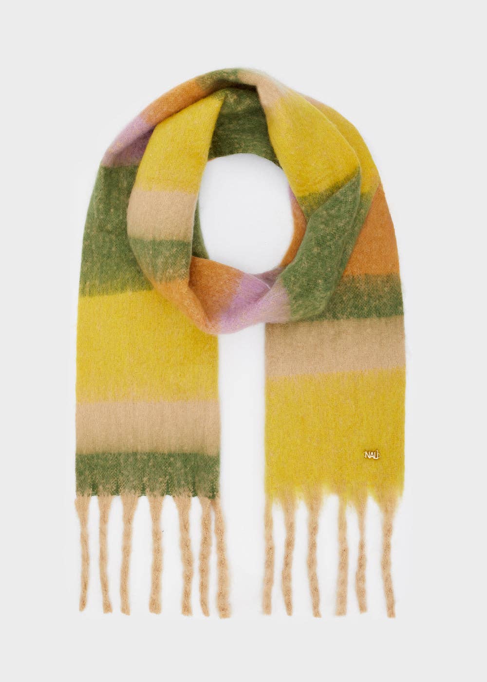 NALI' - Wholesale Scarf - Women's - STRIPES SCARF ORANGE/BLACK - N601