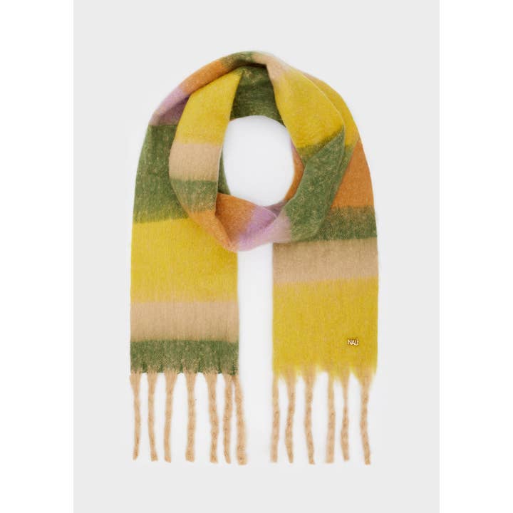 NALI' - Wholesale Scarf - Women's - STRIPES SCARF ORANGE/BLACK - N601