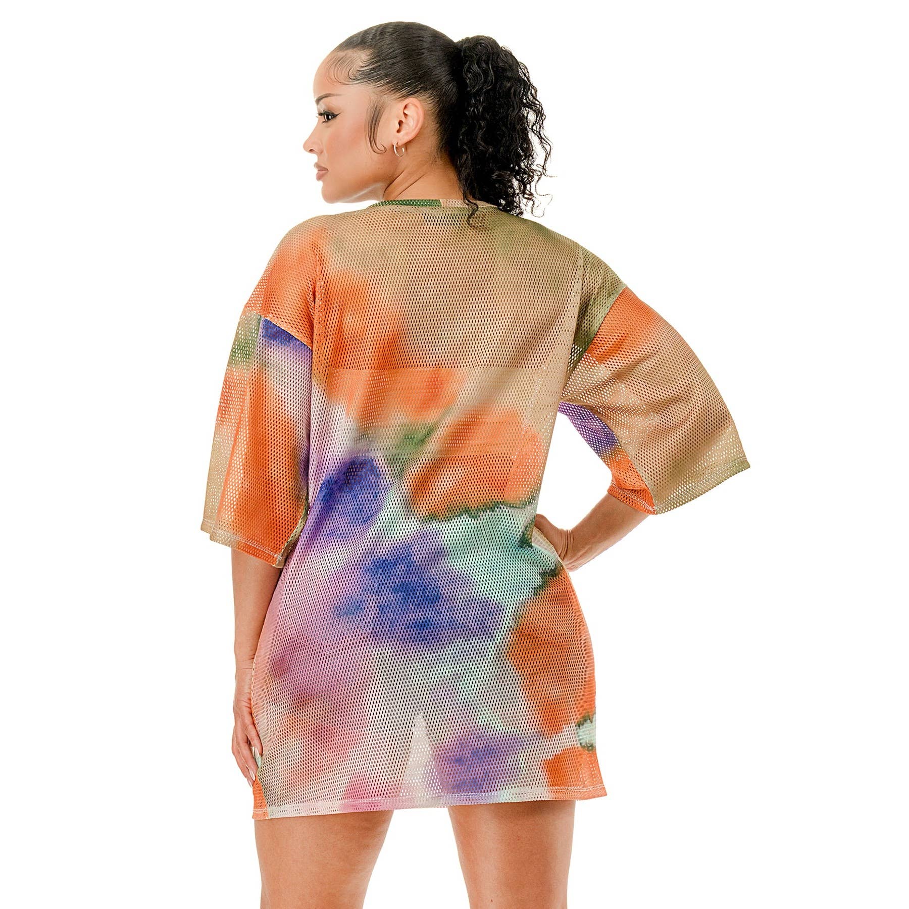 DORCAS – T-shirt – Mulher por atacado – T-shirt de Manga Curta em Rede com Corte Largo11