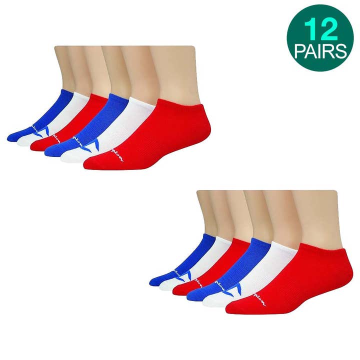 Infinite Basics - Wholesale Socks - Men's - 12-Pack Champion Super No Show Socks - Assorted Colors0