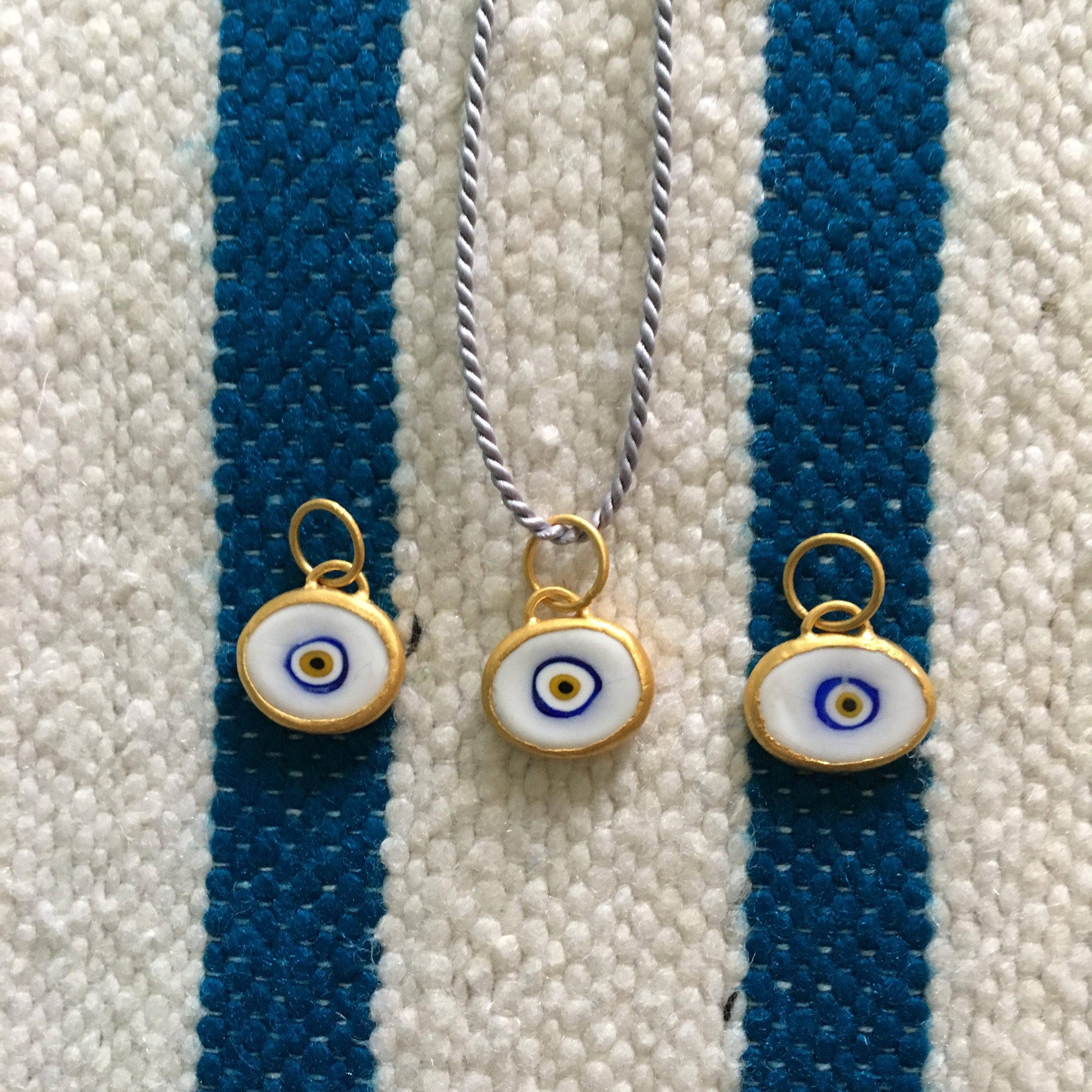Juju Supply Co. - Wholesale Pendant/Charm Necklace - Orange Protection JuJu Eye in 24K Gold14