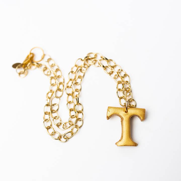 Gold Plated Chain with T for wholesale by Hidden Truth Jewelry