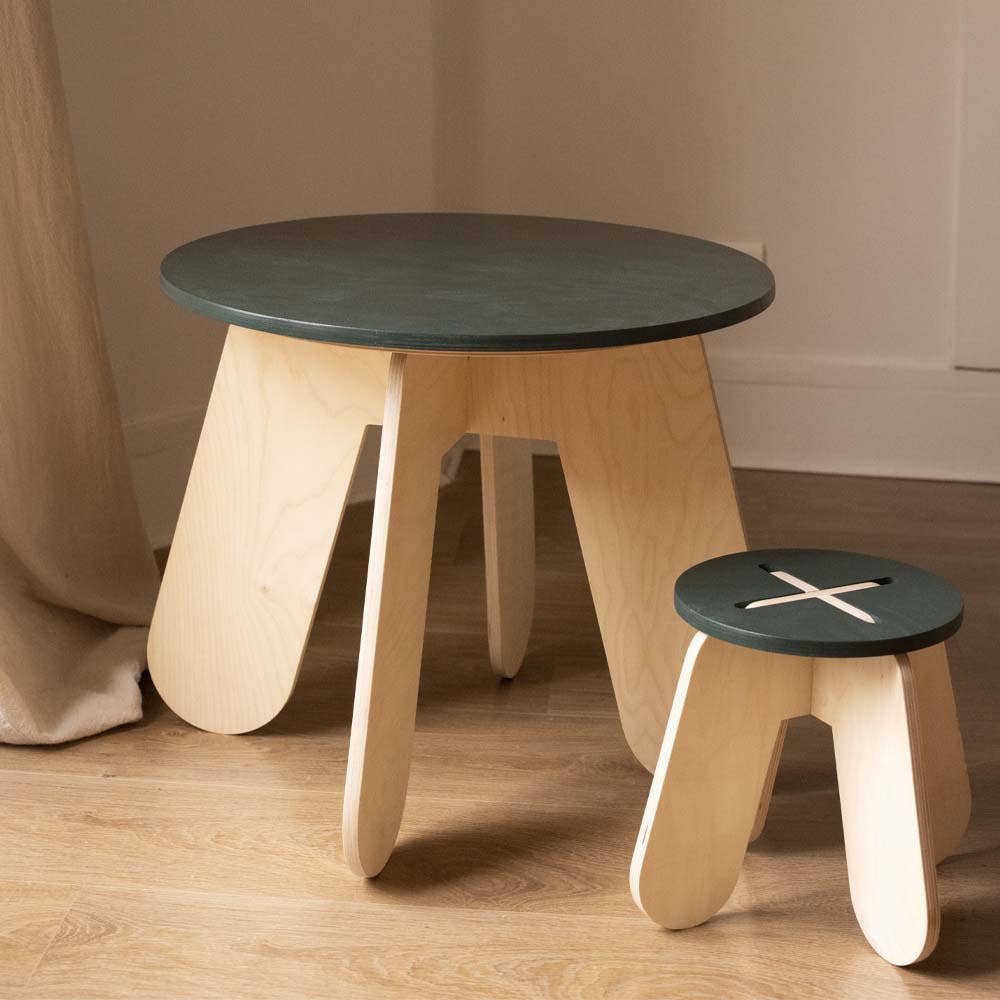 Babai - Vente Tabouret - Tabouret en bois pour enfants X magic forest (vert foncé)2