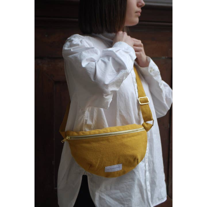 Les Pensionnaires - Wholesale Belt Bag - Women's - Organic cotton canvas fanny pack in saffron yellow