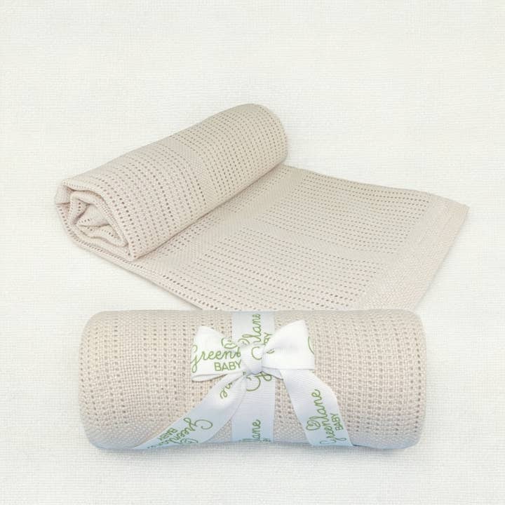 Muslinz - MerryGoRoundUK Ltd - Wholesale Security/Cuddle Blanket - Baby - Greenlane Baby Bamboo Cotton Cellular Blanket4