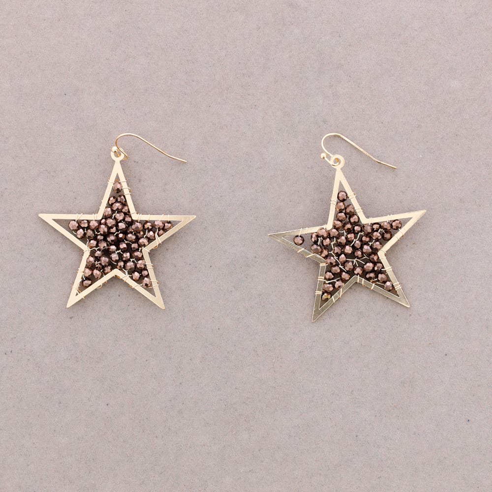 Sonata - Wholesale Snap Jewelry - Star Earrings Metal Faceted Crystals4