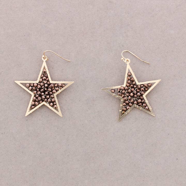 Sonata - Wholesale Snap Jewelry - Star Earrings Metal Faceted Crystals4