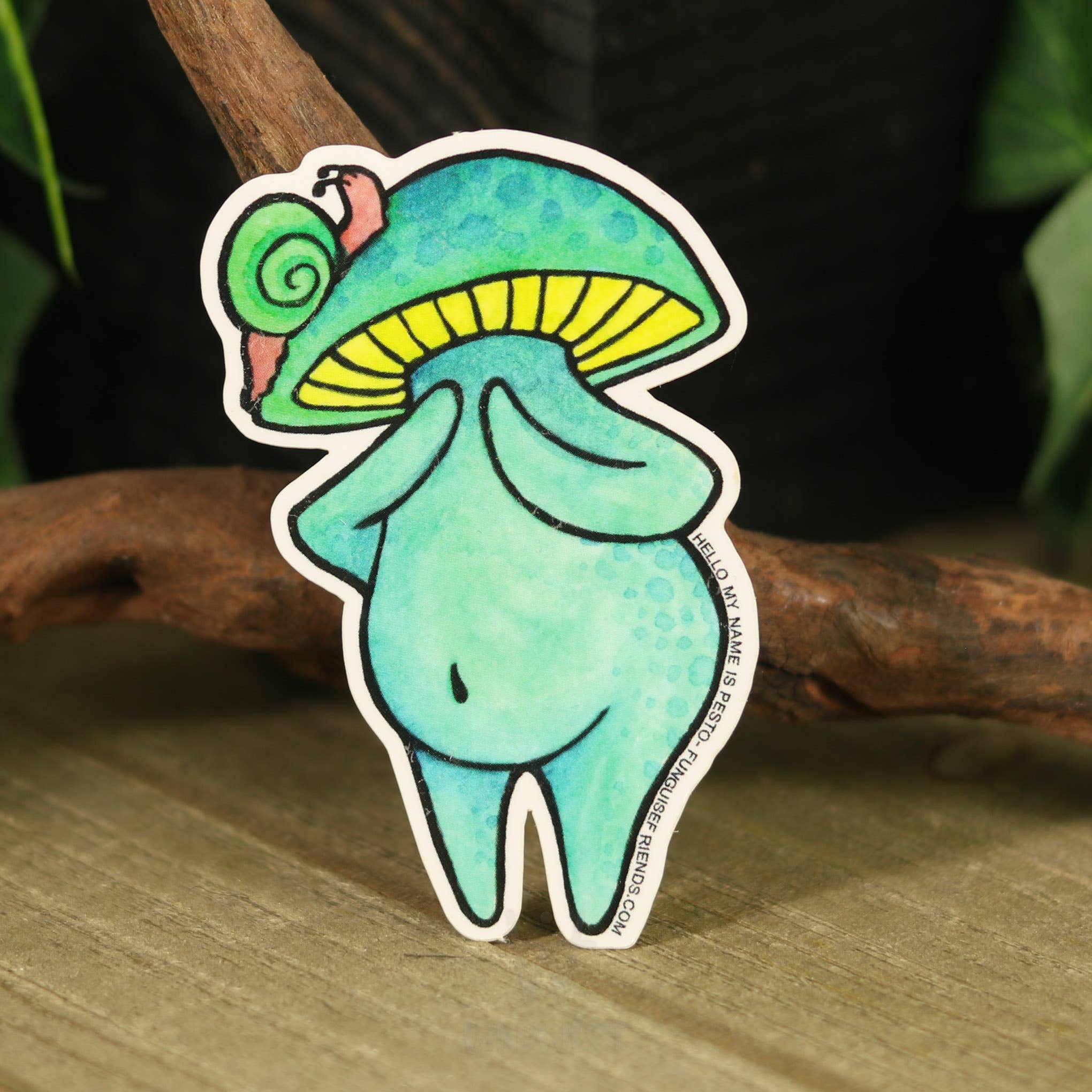 Vinyl Funguise® Sticker - Pesto for wholesale by Funguise Friends by WkdWest