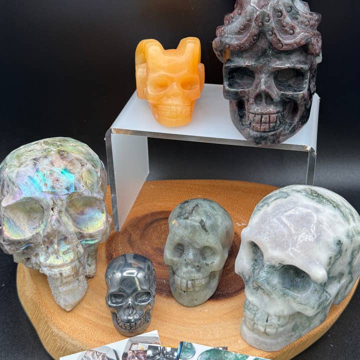 6 stuks schedel Granaat agaat sfaleriet terahertz bundel G872 voor wholesale door The 7 Directions