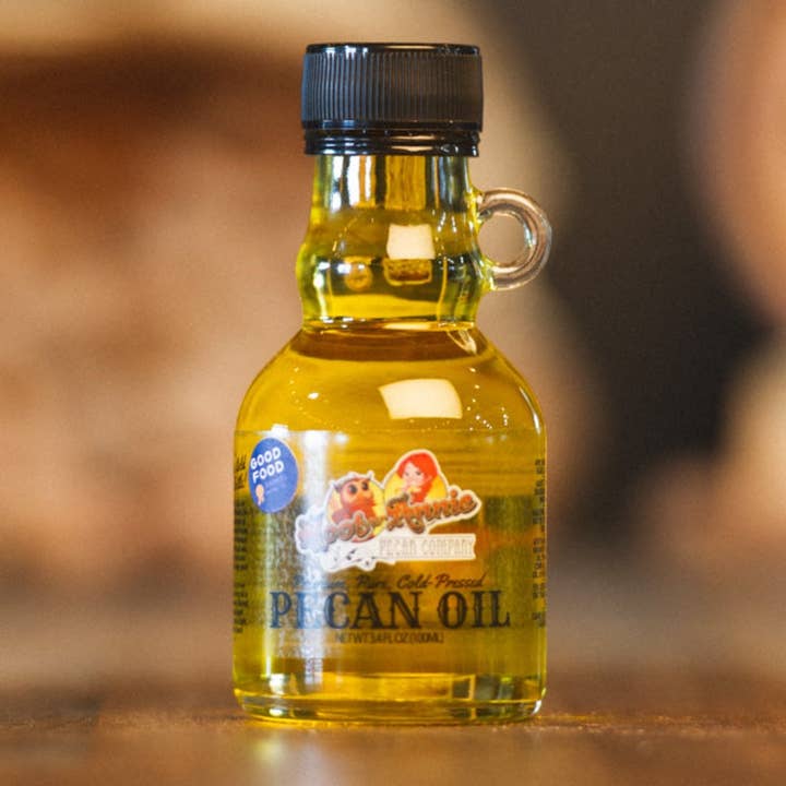 Hoot-n-Annie Pecan Company - Wholesale Cooking Oil - Pecan Oil | Cold-pressed Culinary Oil | Little Jug 100mL