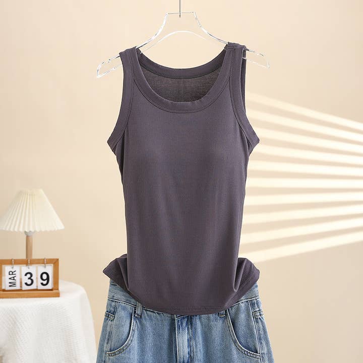 Hope & Sunshine - Wholesale Tank top – Women′s - Ribbed Modal Padded Camisole Tank Top7