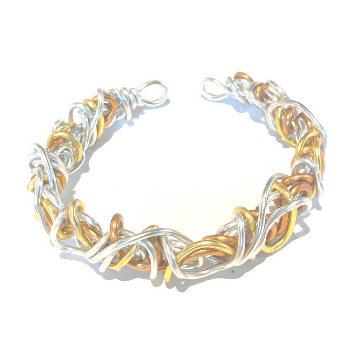 Aluminum bangle, bangle, wire bangle, tri-colored bangle for wholesale by Wendy Nichele Jewelry