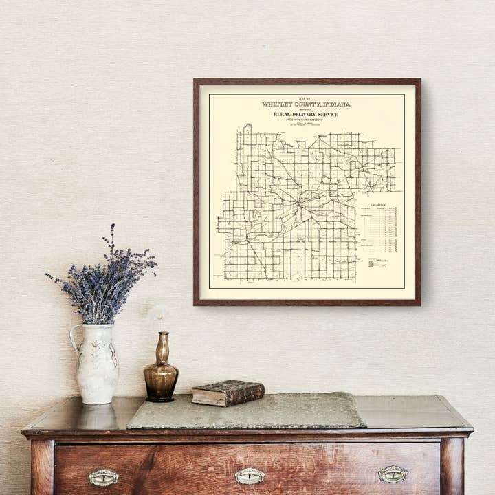 Ted's Vintage Art - Wholesale Map - Vintage Map of Whitley County, Indiana 19101