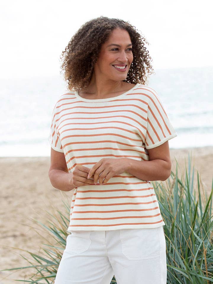 Top en maille Creech corail pour la vente par Kite Clothing