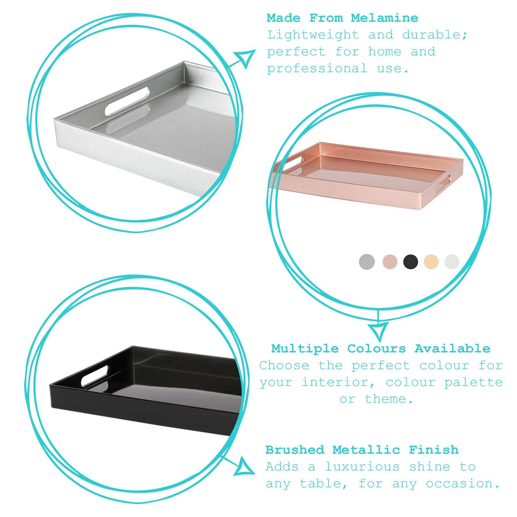 Rinkit Ltd - Wholesale Serving Tray - Argon Tableware Rectangle Serving Tray -34.5cm - Rose Gold3