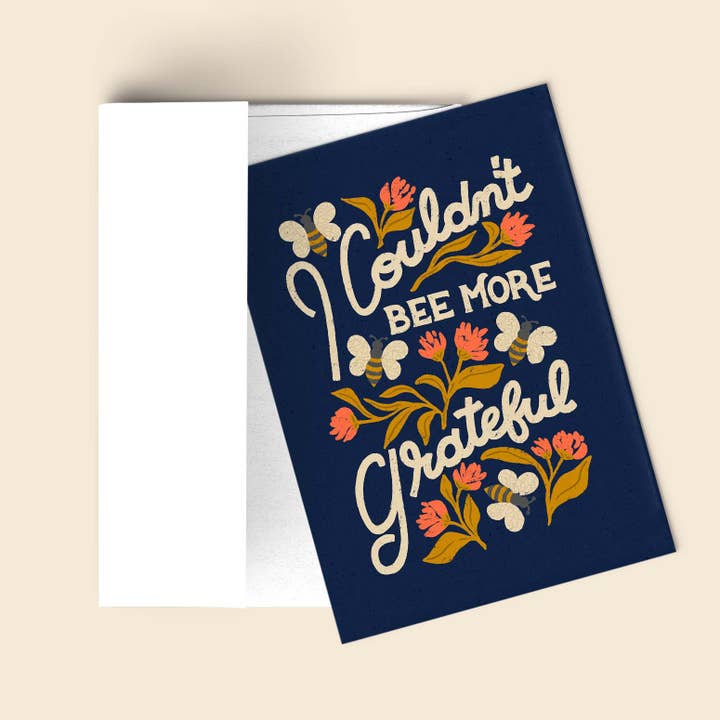 Vintage Botanical Thank You Card - Jeg kunne ikke Bee Mere... for engroshandel hos Liz Kohler Brown